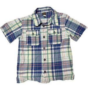 Tea Collection Plaid Button Up Shirt Size 5
